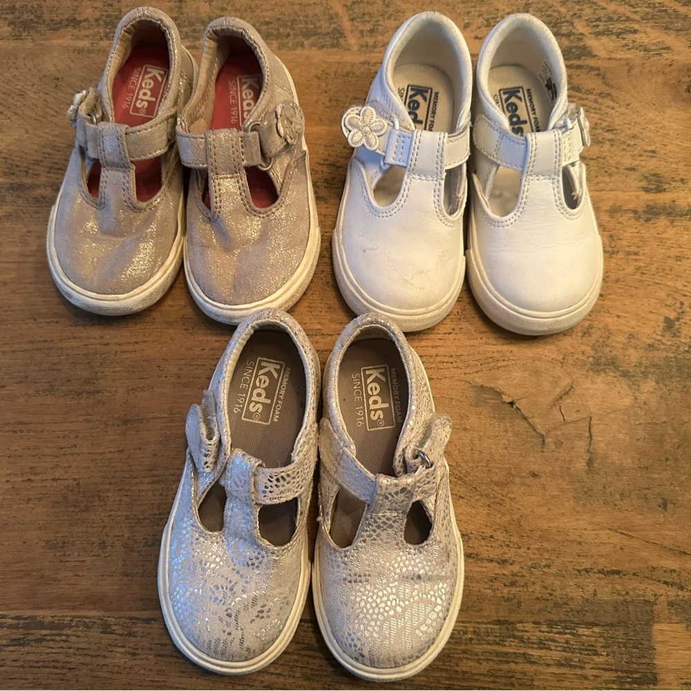 Keds Kids Shoes - White and Tan